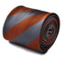 silver grey and chocolate brown barber striped tie